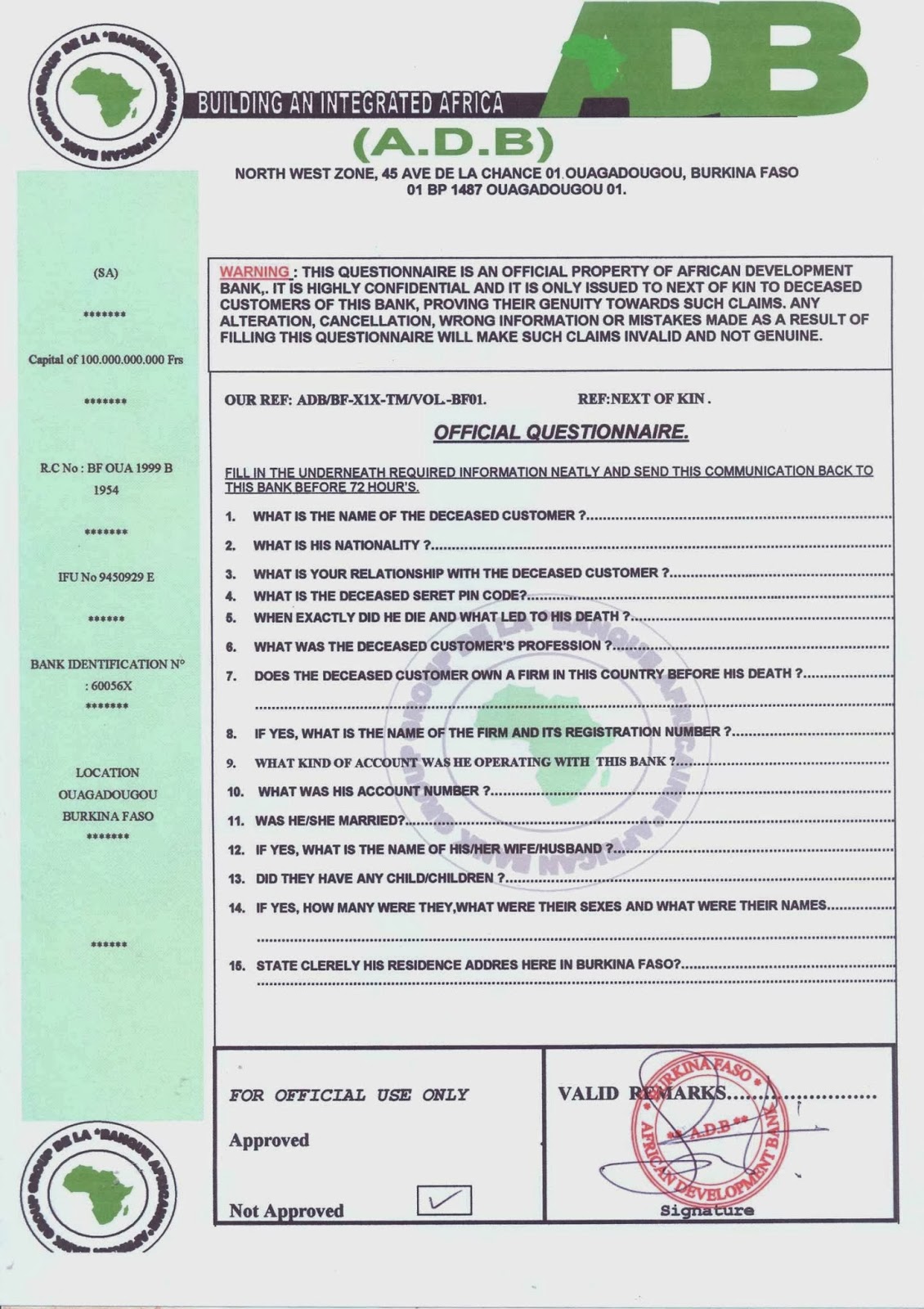 ADB BANK GROUP Scams ADB BANK GROUP Scams