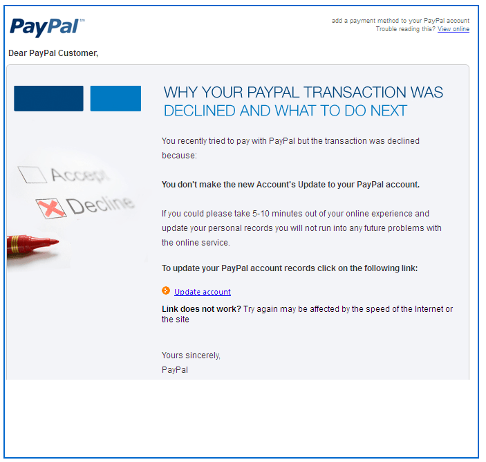 PayPal Email Scam