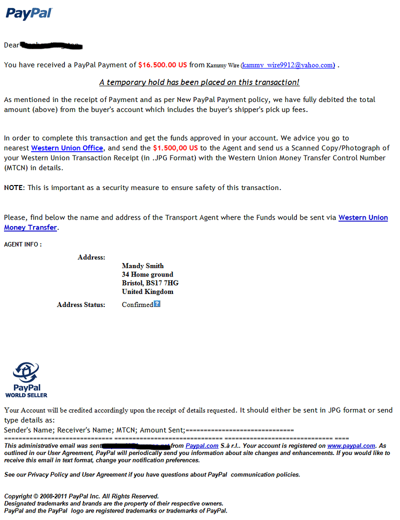 PayPal Buyer Scam