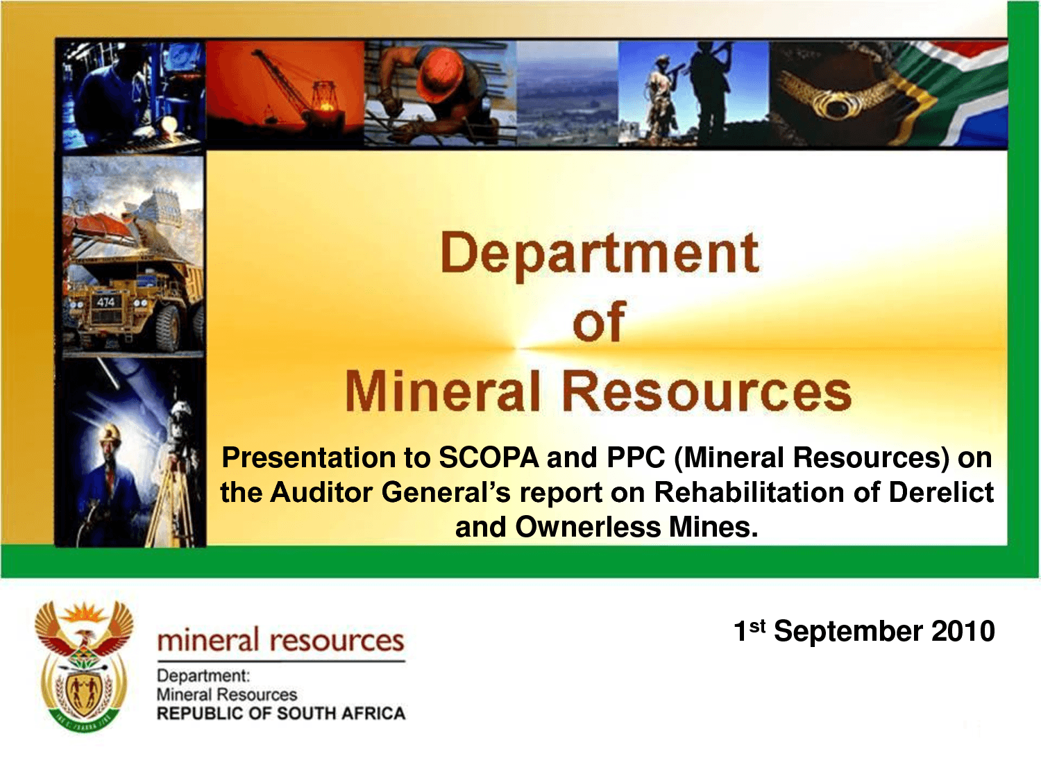 DEPARTMENT OF ENERGY MINERAL RESOURCES JOHANNEBUR