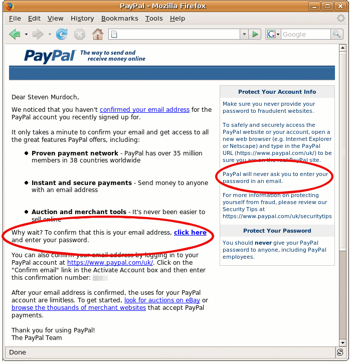 PayPal Password Change