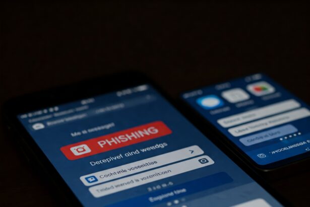 Illustration of a smartphone infected with malware, showing warning signs like rapid battery drain and pop-ups.