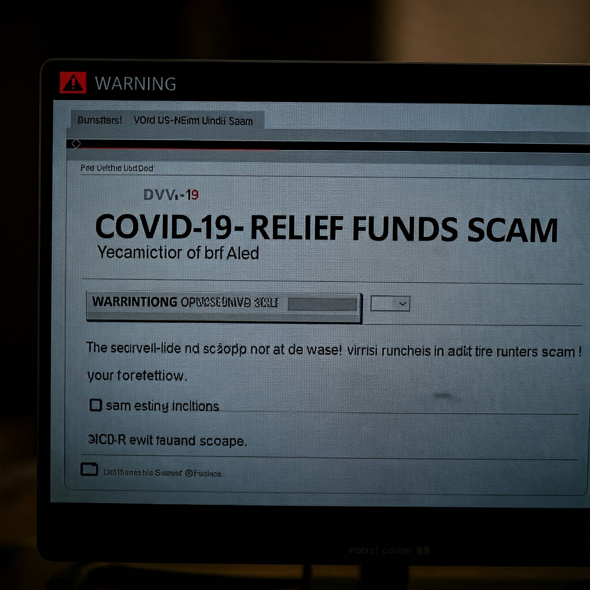 COVID-19 Relief Funds Scams COVID-19 Relief Funds