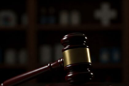 Gavel symbolizing justice and federal sentencing in the Oklahoma TRICARE healthcare fraud conspiracy case against Mathews and Delger.