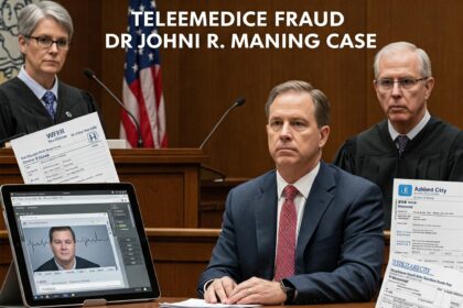 Wooden gavel resting on sound block, symbolizing the sentencing outcome in the Dr. John R. Manning healthcare fraud case in Nashville.